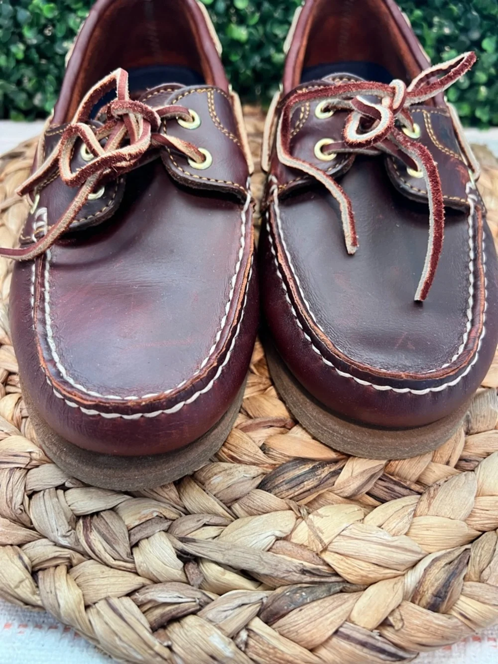 Timberland Women's Amherst 2-Eye Classic Leather Boat Shoes | Size 8 | Rootbeer